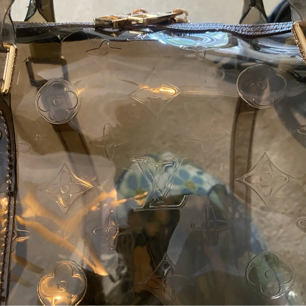 Brown clear satchel bag with Twilly - Picture 7 of 15